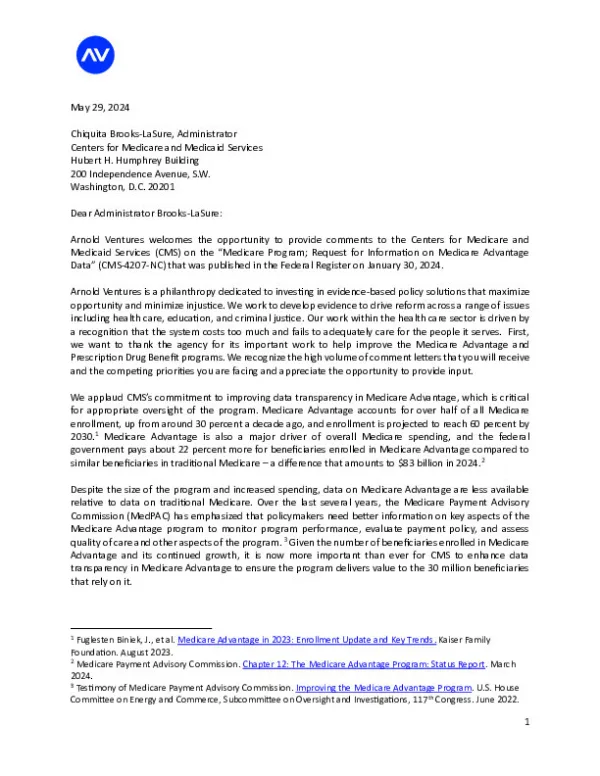 Arnold Ventures MA Data RFI Response 5 29 2024