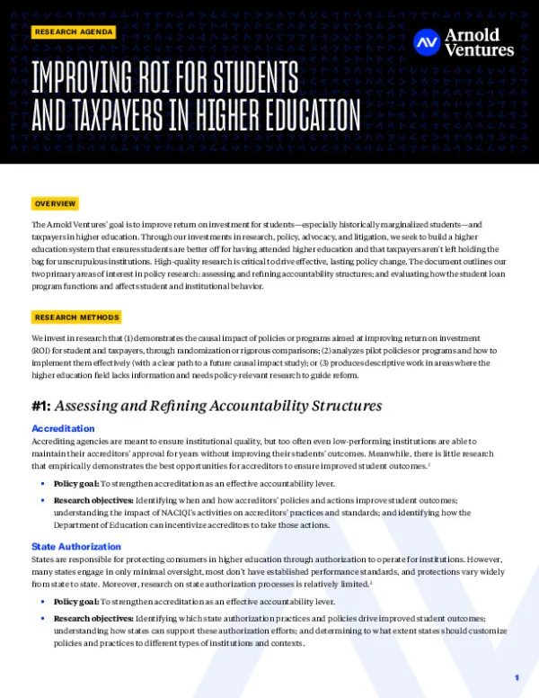 AV Improving ROI Through Higher Education Research Agenda v3