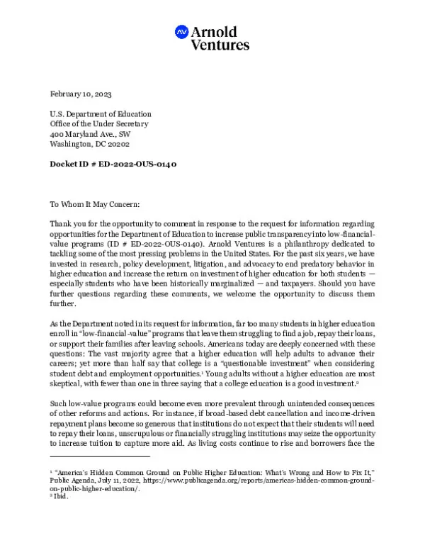 AV Comments on Value RFI FINAL