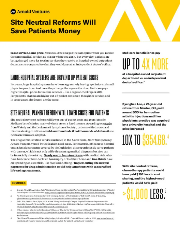 AV Site Neutral Patient Impact One Pager v4