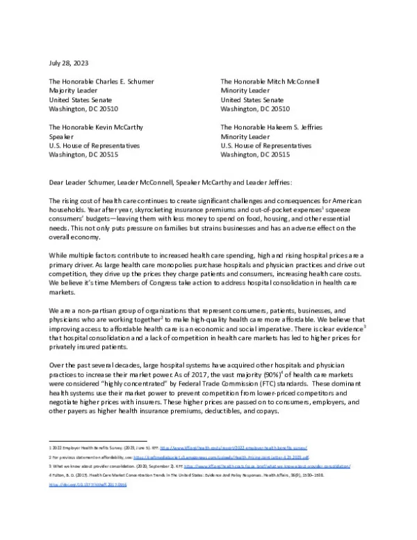 AV Pricing Consolidation Letter 7 28 23