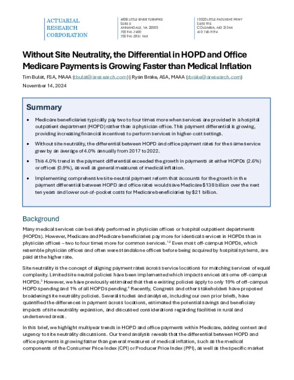 Site Neutrality Growing Differential 2024 11 14