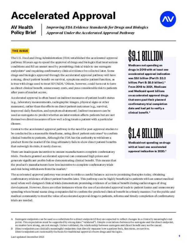 AV Accelerated Approval Issue Brief