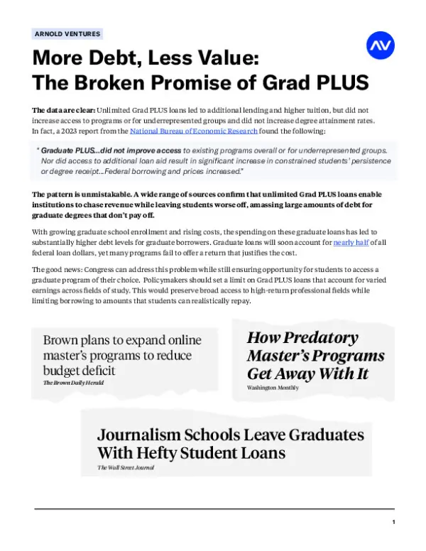 AV Higher Education Grad PLUS