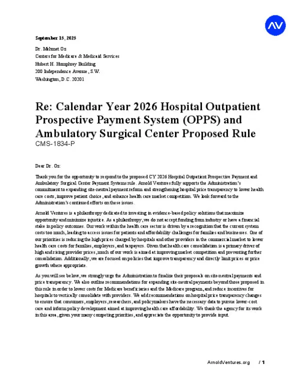 Arnold Ventures OPPS CY2026 F