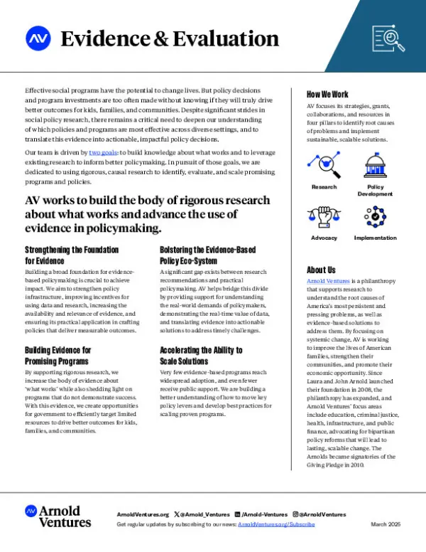 Evidence and Evaluation Overview