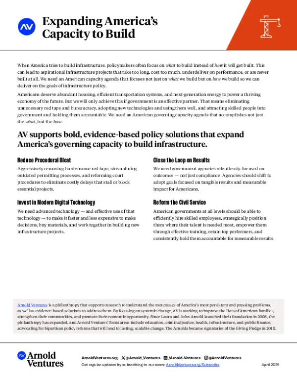 Expanding America's Capacity to Build