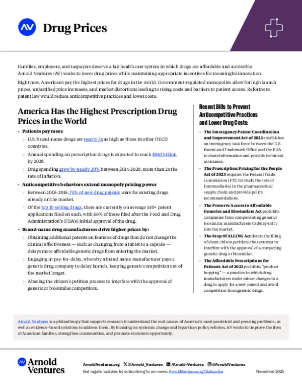Arnold Ventures - Health Care - Drug Prices