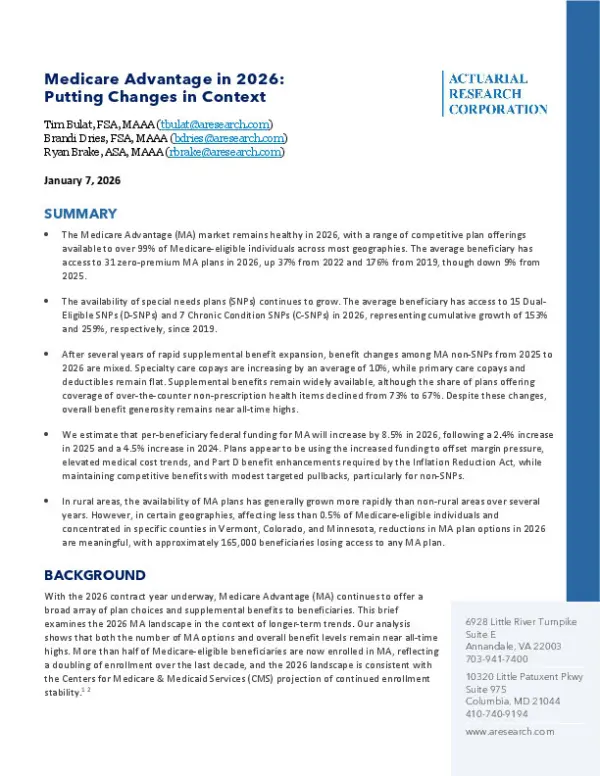 Medicare Advantage in 2026 Putting Changes in Context