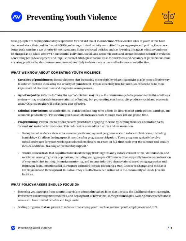 AV Brief CJ Preventing Youth Violence