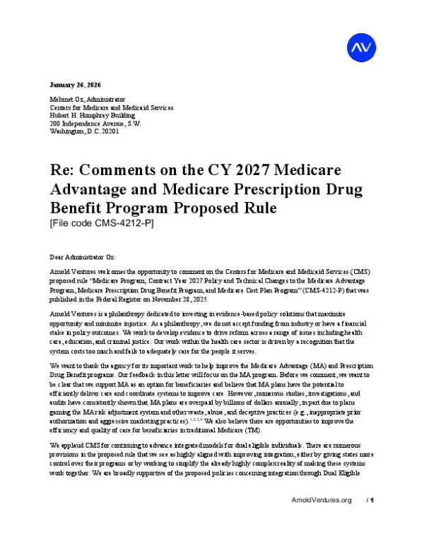 CY27 MA Part D Proposed Rule Comments
