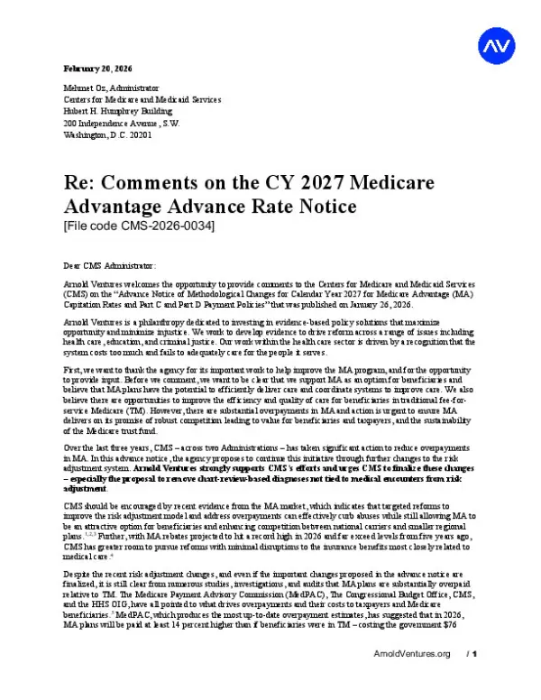 AV Comment Letter on 2027 MA Advance Notice 022026