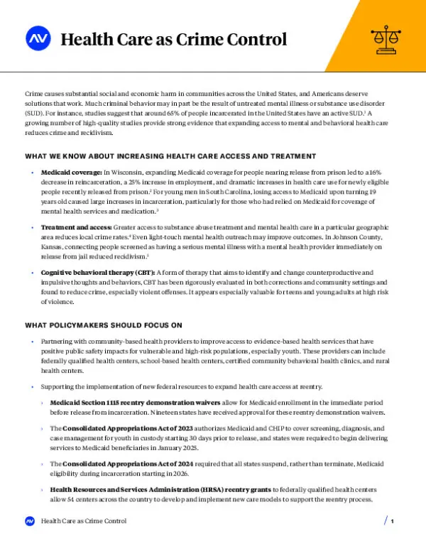 AV Brief CJ Health Care Crime