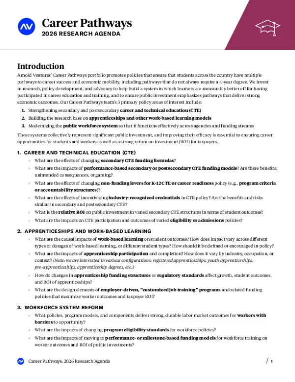 AV Career Pathways - 2026 Research Agenda