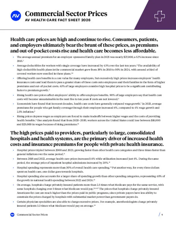 AV Commercial Sector Prices Fact Sheet
