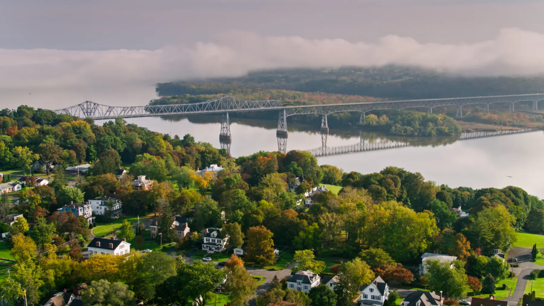 Aerial image of rural Catskill, NY